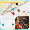 14Pcs 14 Colors Faceted Glass Pendant Locking Stitch Markers HJEW-AB00653-4