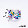 Ethnic Style Brass Micro Pave Cubic Zirconia and Enamel Finger Rings FS-WG810B2-05-4