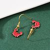Ocean Series 304 Stainless Steel Enamel Dangle Earrings LS-EJEW-K017-01F-G-3