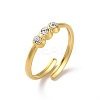 304 Stainless Steel Rhinestone Cuff Rings RJEW-M171-17G-1