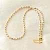 4MM Three-color Brass Textured Round Beaded Necklaces for Women NJEW-D314-12PG-3