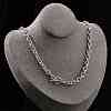 Brass Twisted Cable Chain Necklaces with OT Clasps for Men Women NJEW-G160-11P-3
