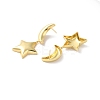 Long-Lasting Plated Brass Star and Moon Dangle Stud Earrings for Women EJEW-K093-27G-2