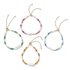 Natural & Synthetic Gemstone & Nuggets Baroque Pearl Keshi Pearl Beads Slider Bracelets BJEW-JB13260-2