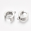 Tarnish Resistant 201 Stainless Steel Hoop Earring Findings STAS-S079-79-2