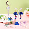 6 Sets 6 Colors Transparent Glass Bead Caps GLAA-BY0001-06-7