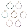 Natural Mixed Gemstone Chip & Glass Beaded Anklets AJEW-AN00682-2