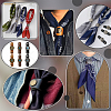 6Pcs 6 Styles Flower Imtation Leather with Zinc Alloy Scarf Clips FIND-PH0060-26-5