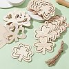 3 Sets 3 Styles Saint Patrick's Day Theme Wood Big Pendant Decorations HJEW-CJ0001-05-5