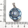 Flat Round 201 Stainless Steel Acrylic Pendants STAS-U036-01P-10-3