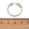 304 Stainless Steel Double Color Cuff Rings RJEW-S635-01GP-R-3