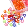 DIY Flat Round with Letter & Round Acrylic & Glass Seed Beads Jewelry Making Findings Kits DIY-FS0006-44-2