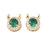 Brass Micro Pave Cubic Zirconia Beads KK-G531-01G-01-1