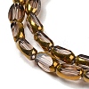 Electroplate Opaque Color Glass Beads Strands EGLA-Q127-A01-02-4