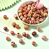 60Pcs 3 Styles Printed Natural Wood Beads WOOD-YW0001-31-5