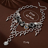 Gothic Alloy Spiked Choker Necklaces & Charm Bracelet Jewelry Set WGBD2FA-01-4