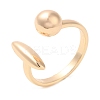 Brass Oval & Round Open Cuff Rings for Women RJEW-G288-03G-1