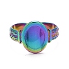 Rainbow Color Ion Plating(IP) 304 Stainless Steel Open Cuff Rings RJEW-A005-15-1