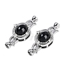 Brass Micro Pave Clear Cubic Zirconia Fold Over Clasps KK-U043-55P-1