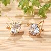 Bat Brass Micro Pave Clear Cubic Zirconia Stud Earrings for Women EJEW-G428-14G-3