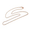 1.5mm Rack Plating Brass Oval Link Chain Necklaces for Women Men MAK-L044-25RG-1