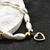 304 Stainless Steel Heart Charm Bracelets for Women BJEW-C098-09G-3