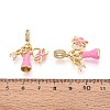 Brass Micro Pave Clear Cubic Zirconia and Enamel European Dangle Charms KK-T079-77G-3