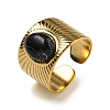 Ion Plating(IP) 304 Stainless Steel Open Cuff Rings STAS-Z060-16G-05-1