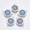 Brass Micro Pave Cubic Zirconia Links connectors ZIRC-T005-034P-1