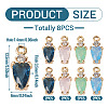 8Pcs 4 Colors Brass Micro Pave Cubic Zirconia Pendants KK-TA0002-18-4