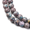 Natural Dyed Marble Beads Strands G-P593-6mm-07-4
