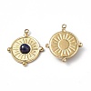 PVD Vacuum Plating 201 Stainless Steel Natural Lapis Lazuli Pendants STAS-C064-VC889-2