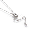 Brass Micro Pave Cubic Zirconia Pendant Necklaces NJEW-I230-09-5