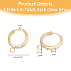 12Pcs 2 Colors 201 Stainless Steel Huggie Hoop Earring Findings FIND-DC0005-86-2