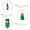 10Pcs 10 Styles Gemstone & Glass Pointed Copper Wire Wrapped Pendants FIND-FH0006-76-4