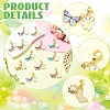 12Pcs Butterfly & Flower Alloy Enamel Pendants Decorations HJEW-YW00122-2
