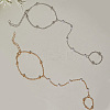 2Pcs 2 Colors Alloy Satellite Chains Finger Ring Bracelets for Women BJEW-CY0001-09-7