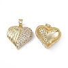 Brass Clear Cubic Zirconia Pendants KK-E068-VA126-2-1