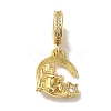 Rack Plating Brass Micro Pave Clear Cubic Zirconia European Dangle Charms KK-P272-15G-1