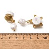 Starfish & Shell Shape 304 Stainless Steel Plastic Pearl Dangle Stud Earrings EJEW-G422-01G-02-3
