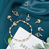 8Pcs 4 Styles Flat Round & Butterfly Brass Clear Cubic Zirconia Fold Over Clasps KK-DC0001-64-5