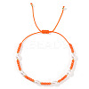 Glass Seed Bead & Plastic Imitation Pearl Beads Braided Bracelets for Women JS2905-2-1