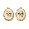 304 Stainless Steel Enamel Pendants STAS-V015-36G-1