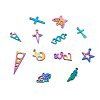 48Pcs 12 Style 201 Stainless Steel Pendants STAS-TA0001-90-2