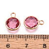 Golden Tone Brass Glass Charms GLAA-ZX008-24J-G-3