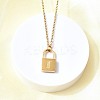 304 Stainless Steel Rolo Chain Pendant Necklaces NJEW-S444-01G-09-5