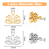 40Pcs 2 Colors 304 Stainless Steel Charms STAS-DC0014-34-2