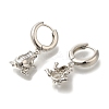 Rack Plating Forg Brass Micro Pave Cubic Zirconia Hoop Earrings EJEW-H016-36P-2