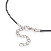 Electroplate Glass Beaded Dark Cyan Christmas Tree & Alloy Star Pendant Black Waxed Cotton Cord Necklaces NJEW-MZ00123-02-5