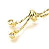 Adjustable Brass Clear Cubic Zirconia Slider Bracelet Making KK-L230-15G-02-3